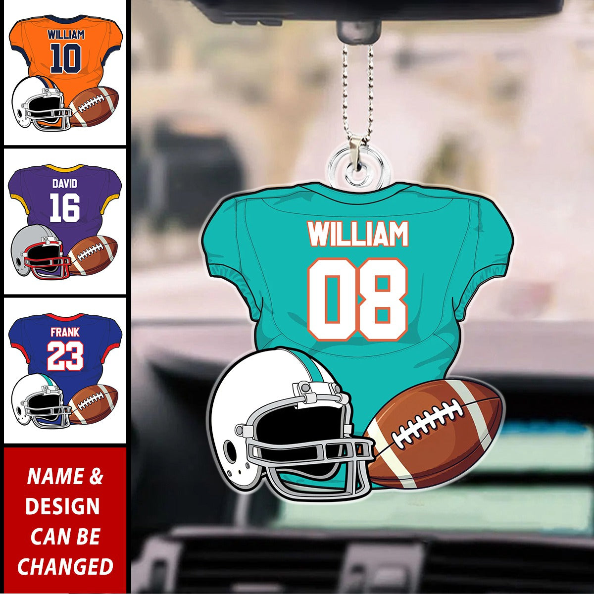 American Football Jersey Personalized Acrylic Car Ornament