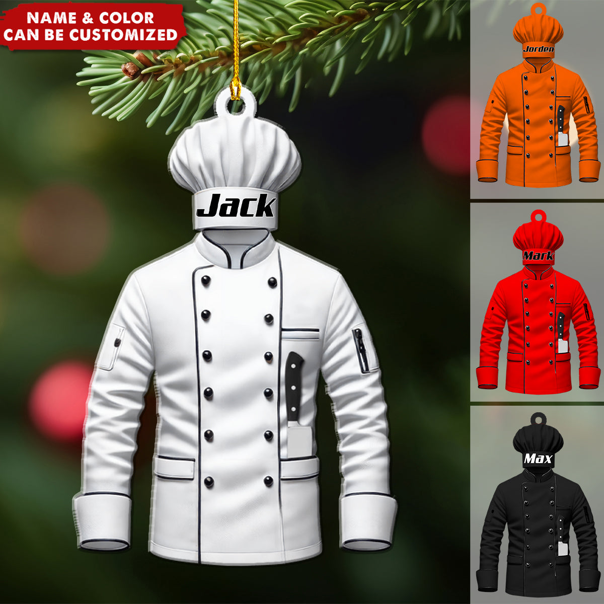 Chef Uniform Personalized Ornament, Christmas Gift For Cooking Lover