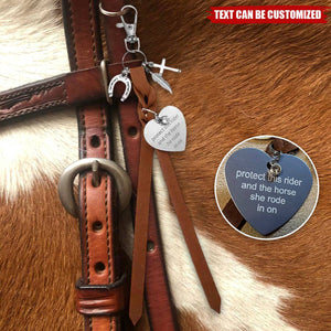 Saddle And Bridle Charm Personalized Heart Carved Pendant Tassel, Horse Lover Gifts