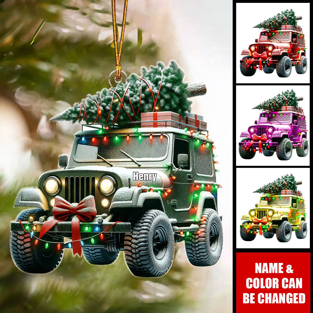 Off-road Christmas Tree Personalized Ornament, Christmas Gift For Off-road Lovers