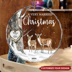 Married Little Christmas – Gift For Wedding Personalized Glass Ornament Holiday Decoration