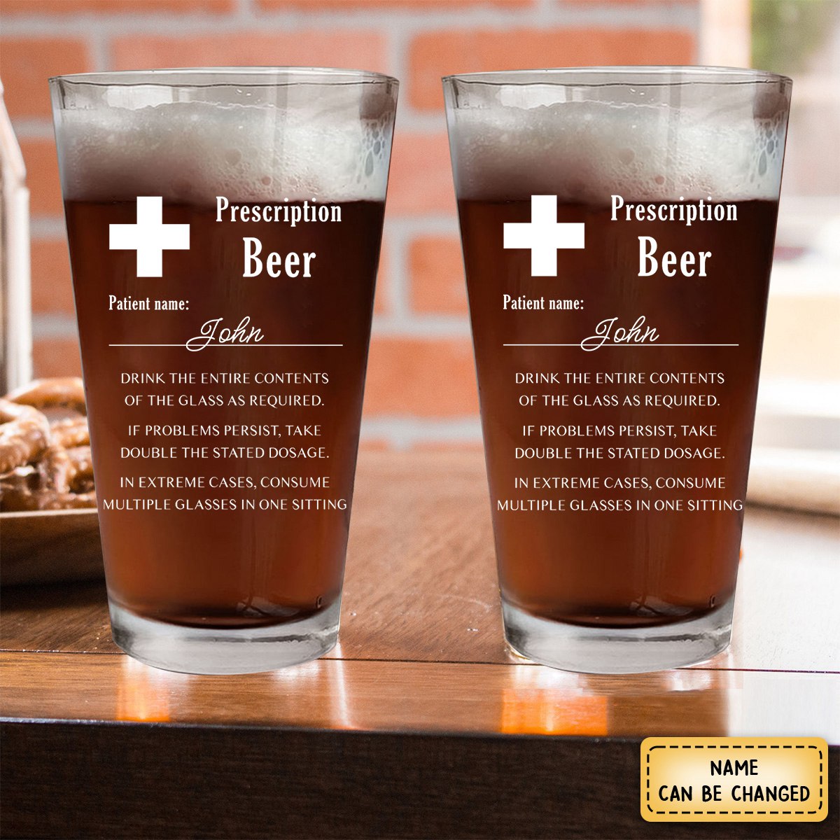 Prescription Beer - Personalized Beer Glass