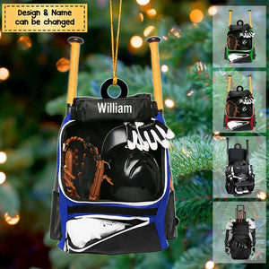 Baseball Bag 2024 Christmas Ornament - Baseball Lover Shaped Acrylic Ornament