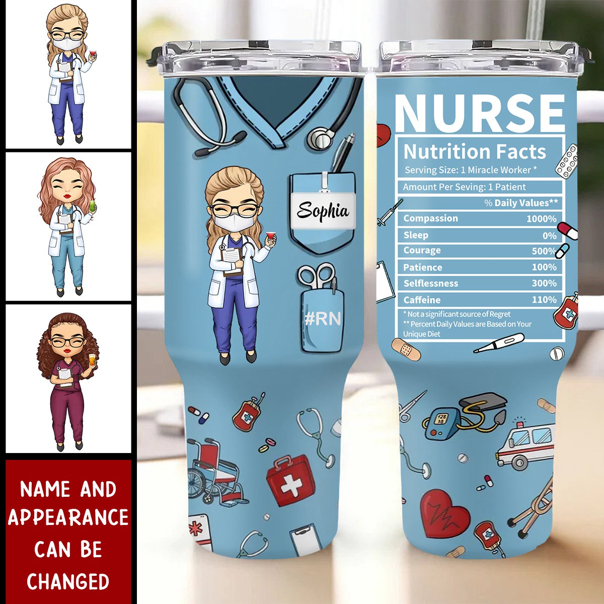 Nursing Is The Art Of Healing And Compassion - Nurse Personalized Custom 40 Oz Stainless Steel Tumbler With Handle