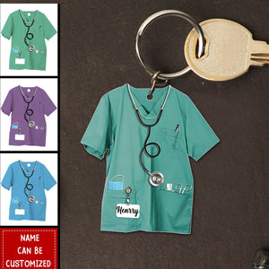 Nurse Uniform Personalized Acrylic Keychain, Gift For Nurses