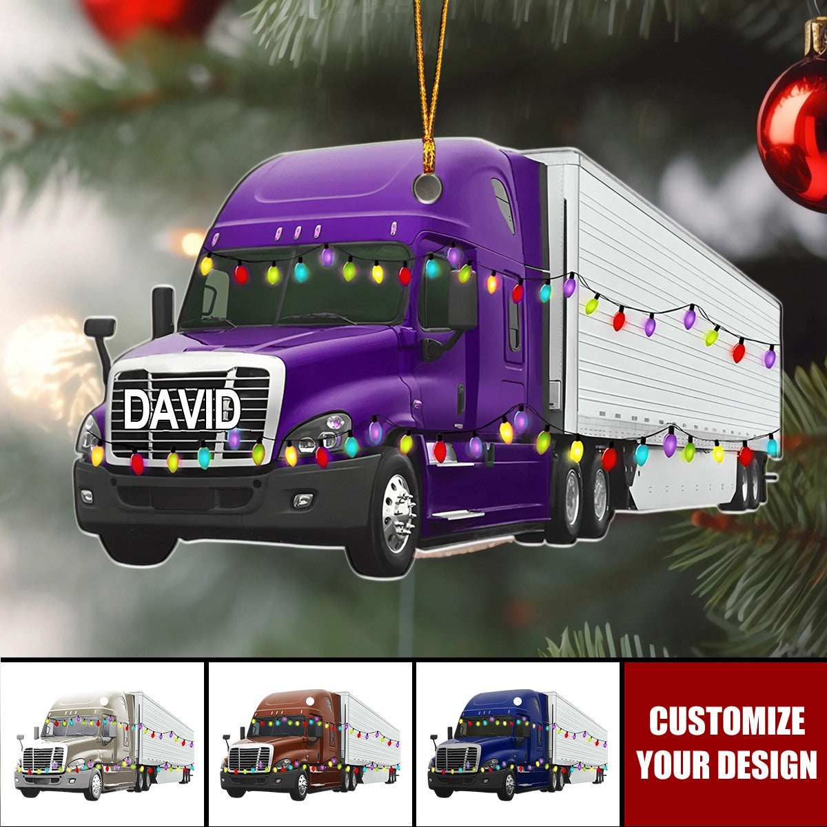 Personalized Truck Christmas Ornament Truck Driver Christmas Truck Ornament Christmas Gift For Driver Tree Hanging Decor