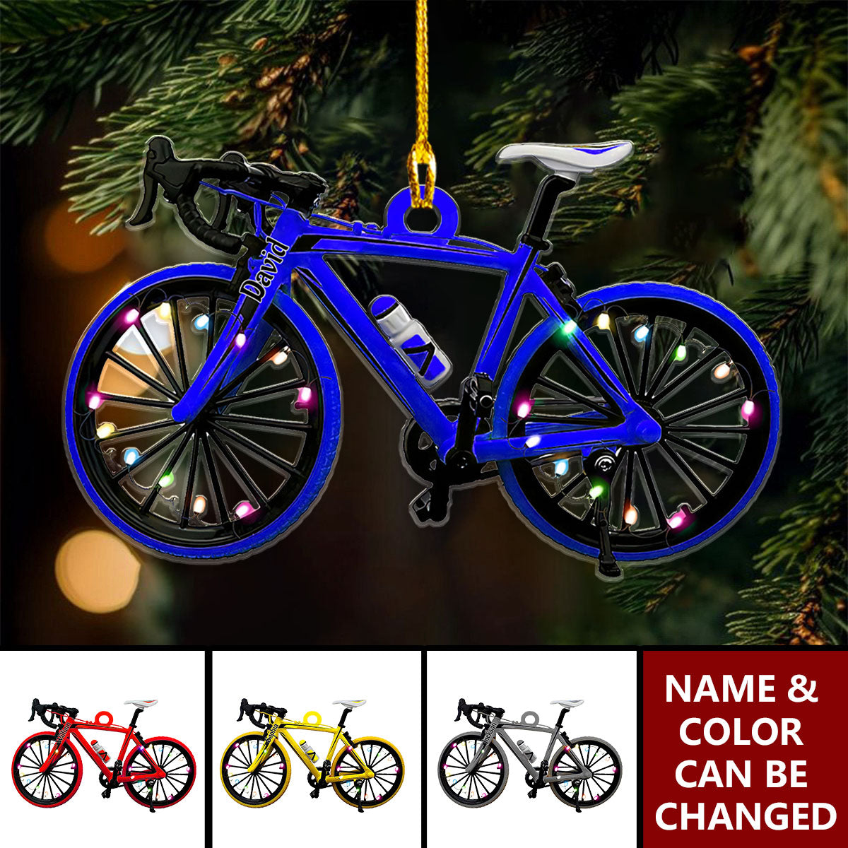 Personalized Bike Christmas Ornaments, Christmas Gifts For Bicycle Rider