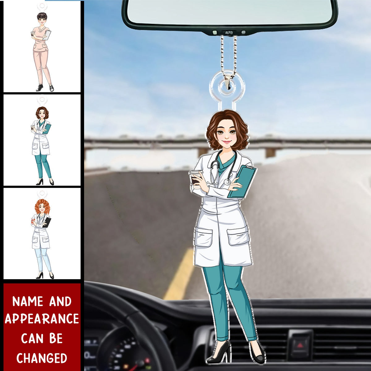 Nurse Scrub CNA RN Healthcare Worker - Personalized Car Ornament