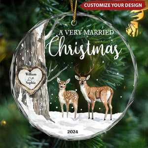 Married Little Christmas – Gift For Wedding Personalized Glass Ornament Holiday Decoration