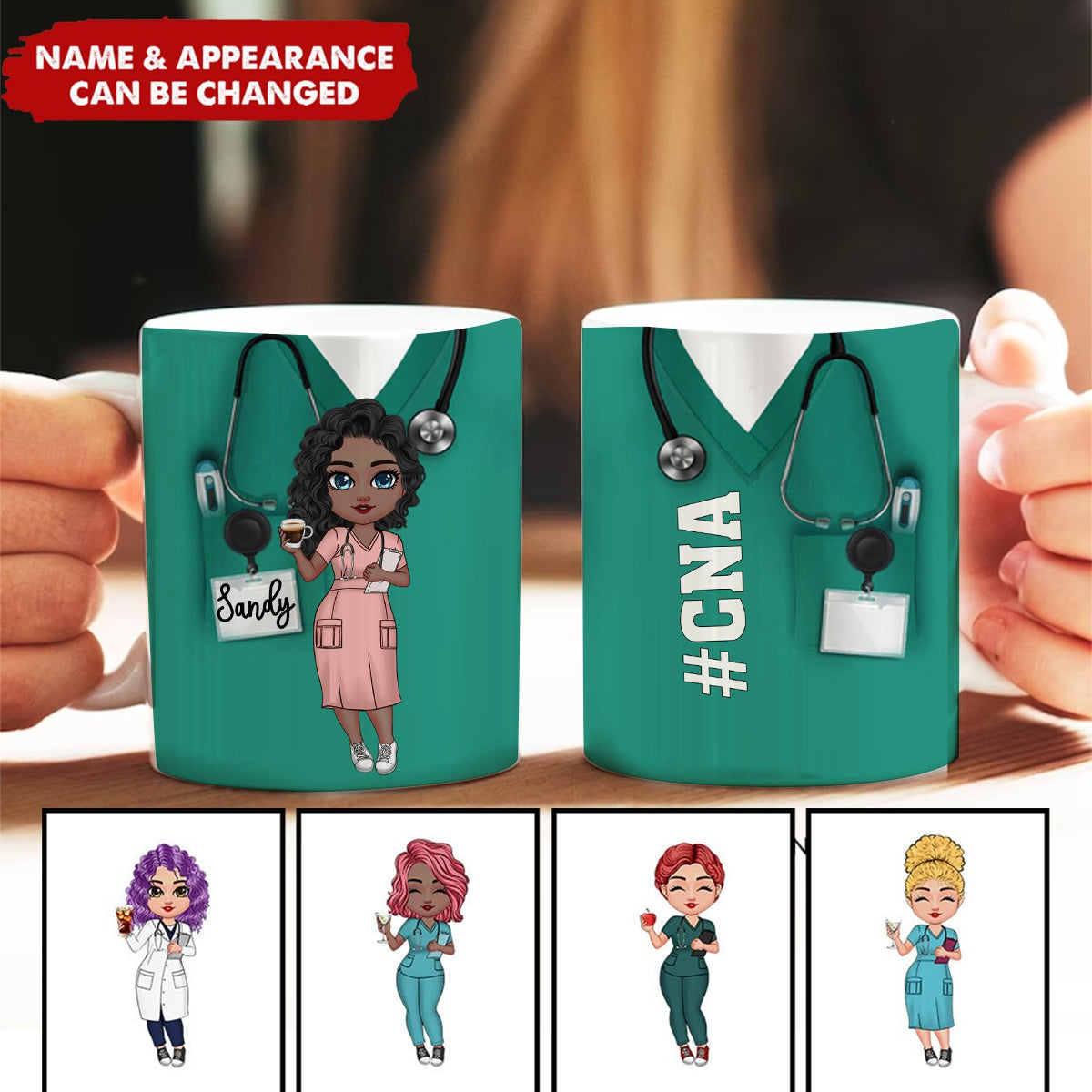 Nurse Scrub CNA RN Healthcare Worker Personalized Mug