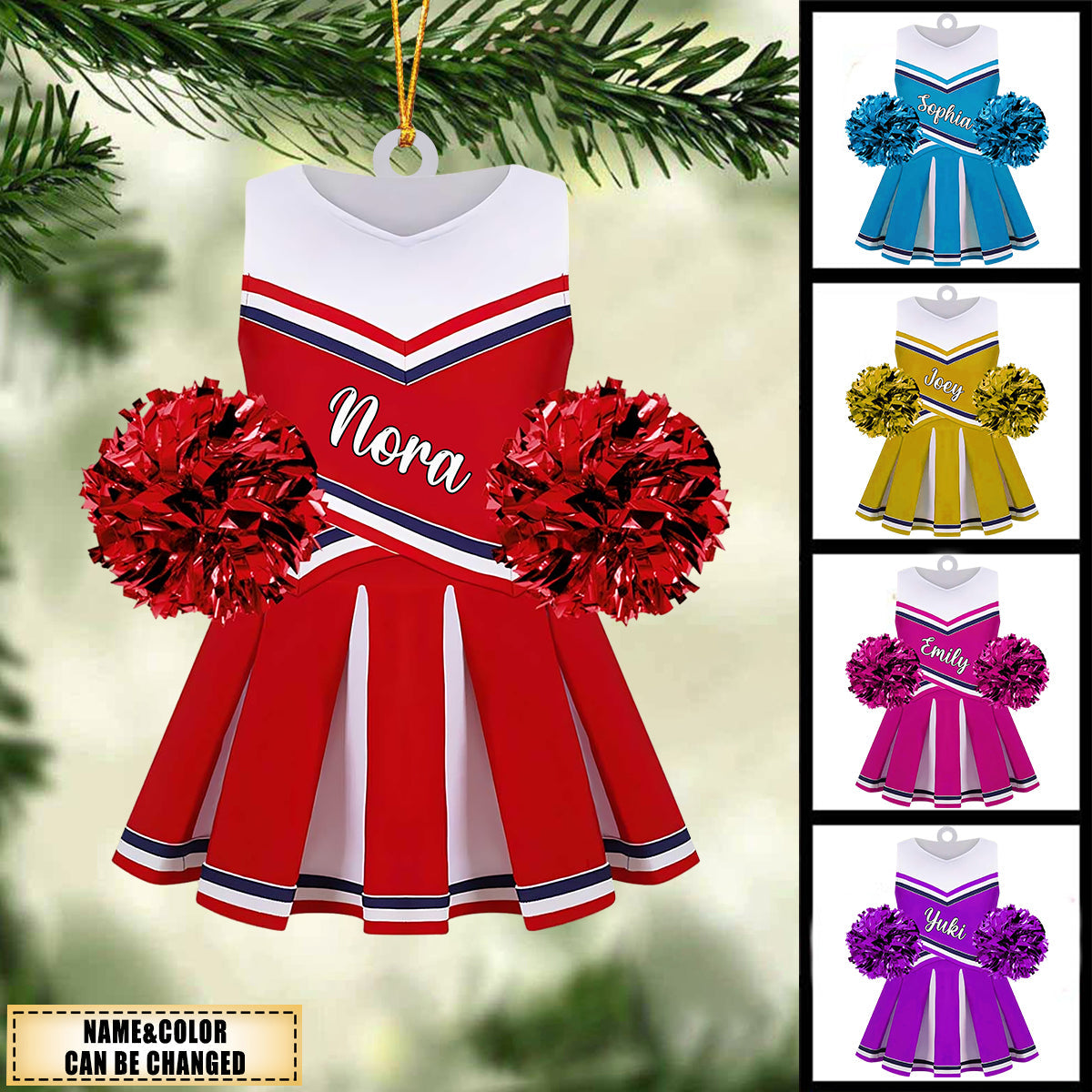 Personalized Cheerleading Uniform Acrylic Christmas Ornament