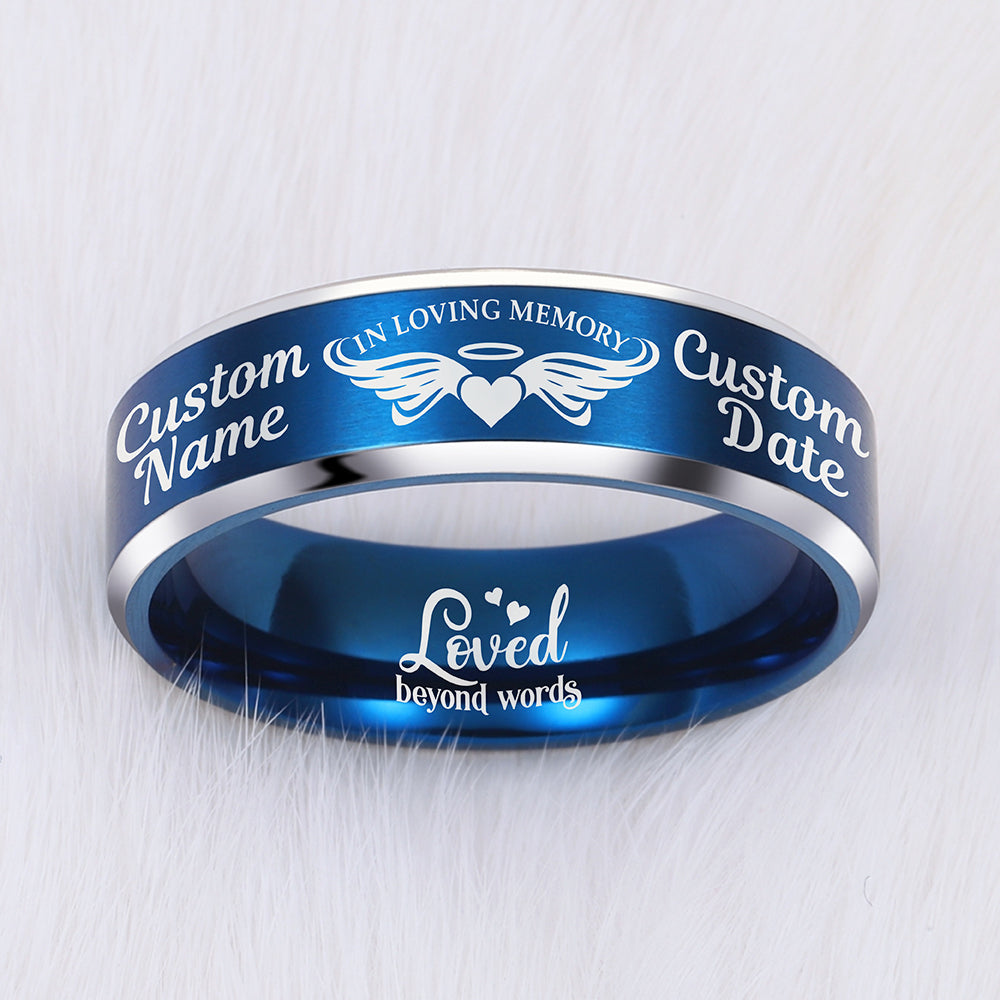 Personalized In Loving Memory Engraved Ring