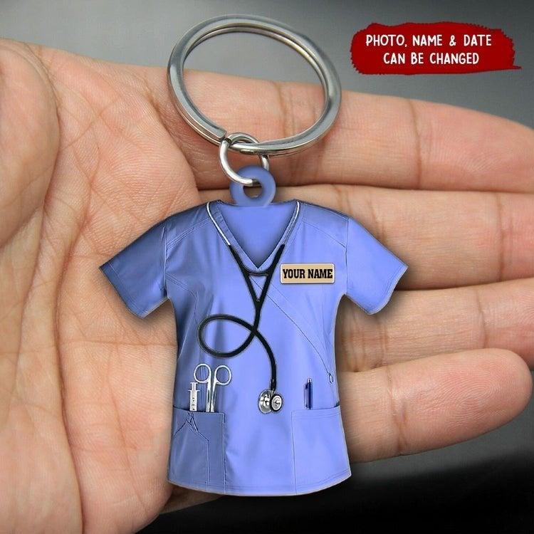 Personalized Nurse Scrubs - Gift for nurse Acrylic Keychain