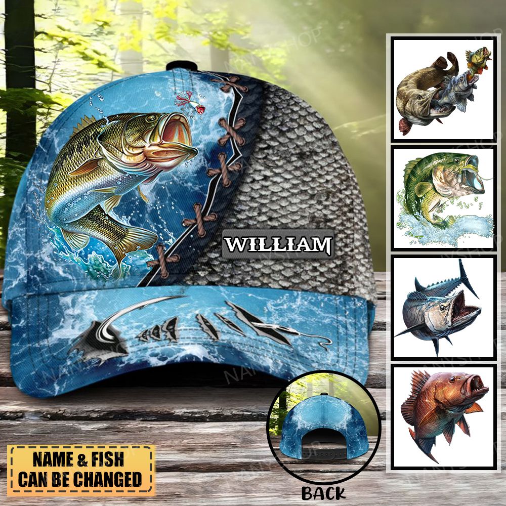 Personalized Fishing Water Pattern Class Cap